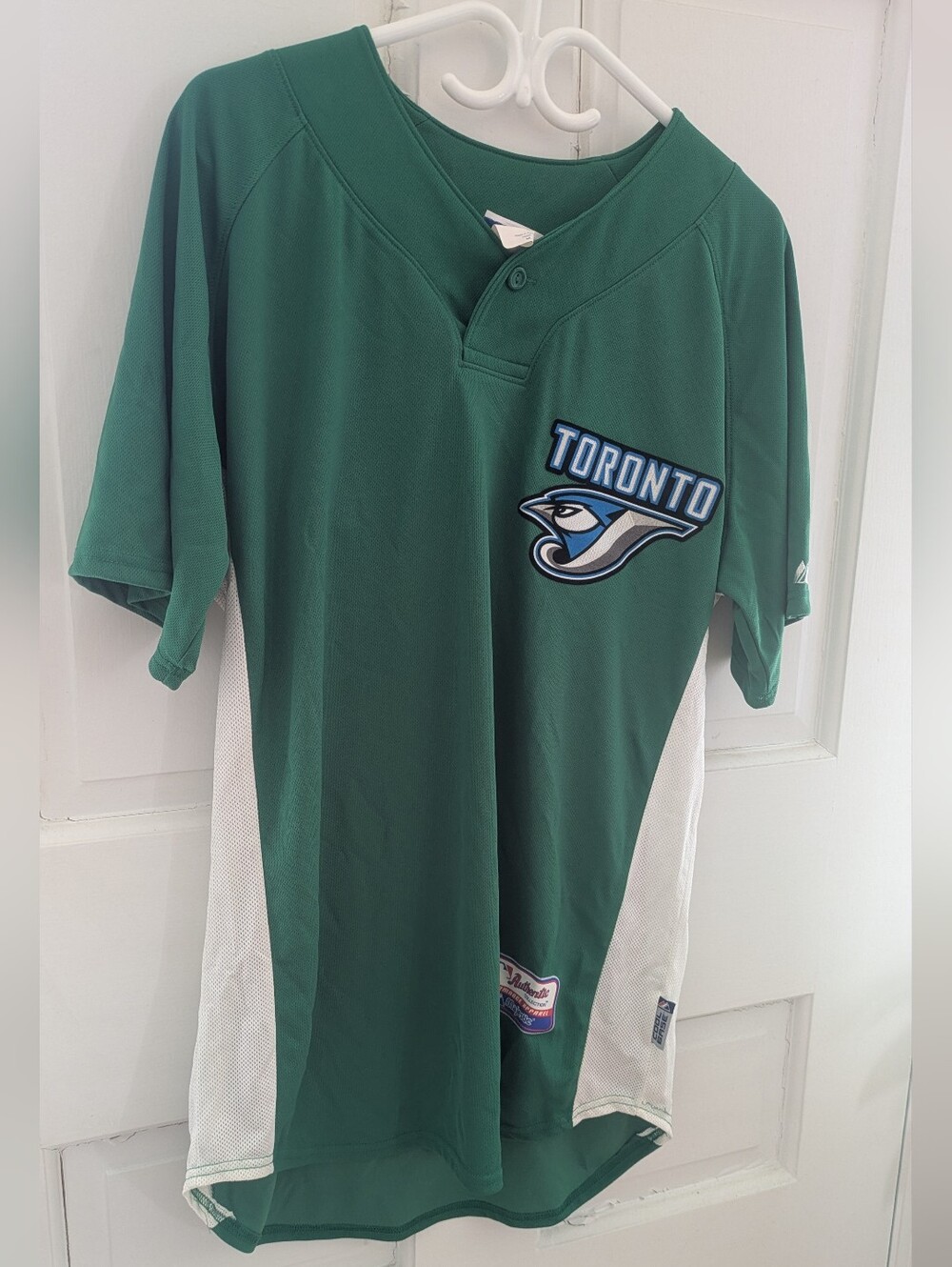 Majestic MLB Toronto Blue Jays Green Spring Training Baseball Jersey, Medium